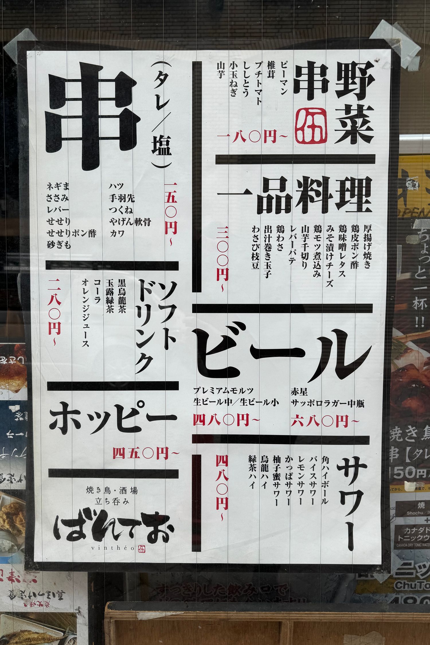 Poster behind window · Tokyo, Japan